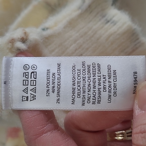 NWT Joie Cream Floral Knit Sweater size 3X - Picture 6 of 8